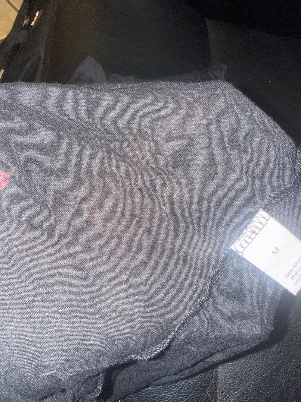 Black Long Sleeve Top with American Flag Design - Picture 4 of 4